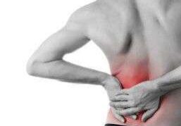 Back pain with red highlighted area