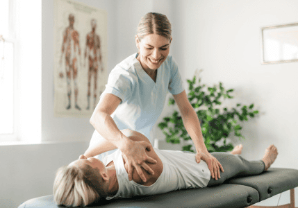Woman receiving chiropractic care