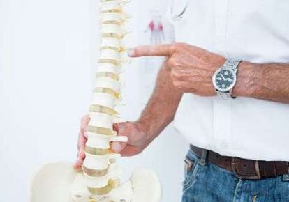 Demonstrating human spine anatomy